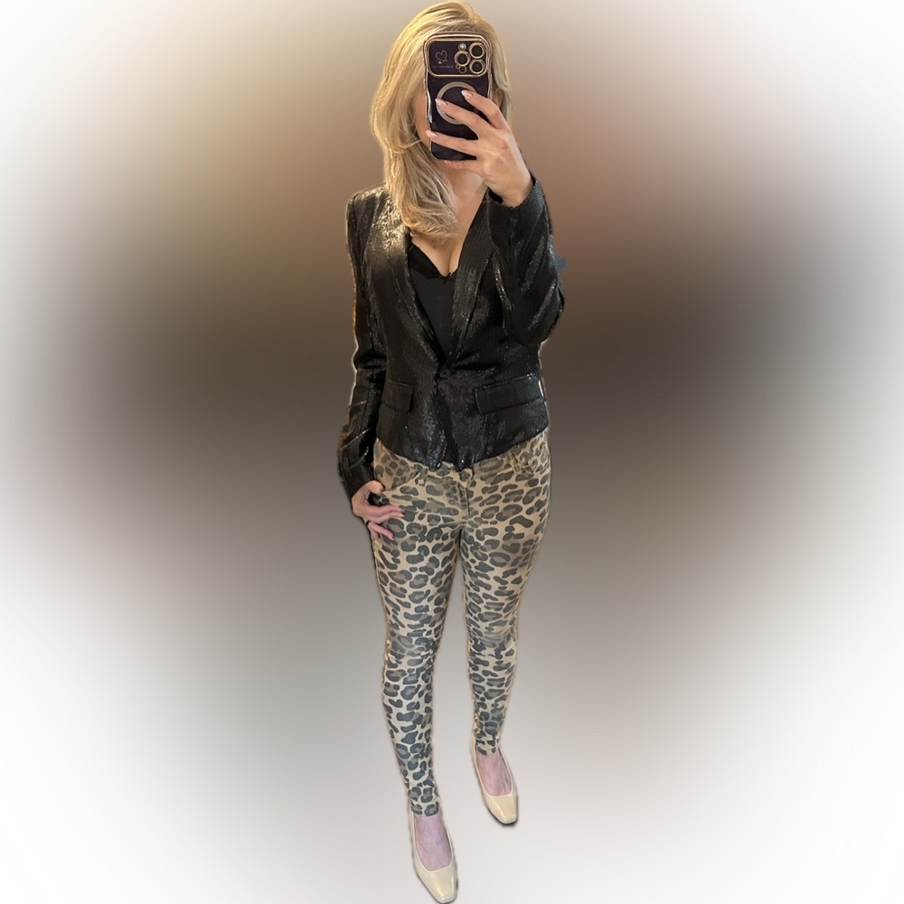 Vintage Y2K Era “Red Bottoms” Leopard Print Skinny Pants Size 3/26 - Picture 6 of 6